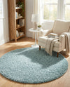 Alpine Plush Collection Area Rug -  Cortina (Aqua) Round Aqua  lifestyle 26