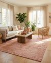 Woven Seaside Jute Collection Area Rug - Savannah (Light Pink) Rectangle Light Pink  lifestyle 15