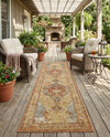Patio Heritage Collection Area Rug -  Pergola Runner Blue and Light Brown  lifestyle 67
