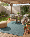 Seaside Serenity Collection Area Rug - Veranda (Teal) Rectangle Teal  lifestyle 11