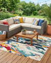 Outdoor Marrakesh Collection Area Rug -  Meknes Square Multi  lifestyle 68
