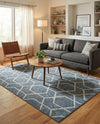 Geo Garden Lattice Collection Area Rug - Savannah Rectangle Harbor Blue  lifestyle 18