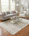 Hollywood Luxe Collection Area Rug - Sunset (White Silver) Rectangle White Silver  lifestyle 16