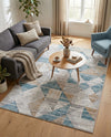 Dresden Elegance Collection Area Rug - Meissen Rectangle Blue  lifestyle 7