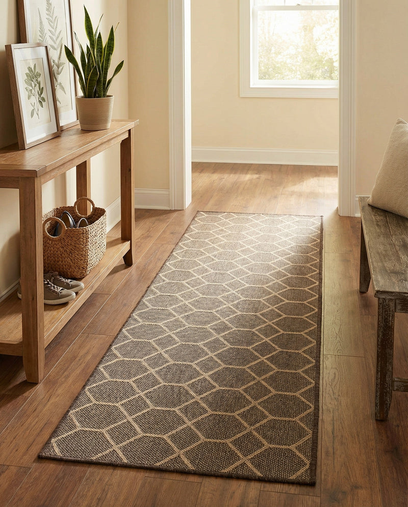 Sahara Sands Collection Area Rug -  Faiyum Runner Brown  lifestyle 75