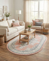 Beverly Grove Collection Area Rug -  Fairfax (Rose) Oval Rose  lifestyle 57