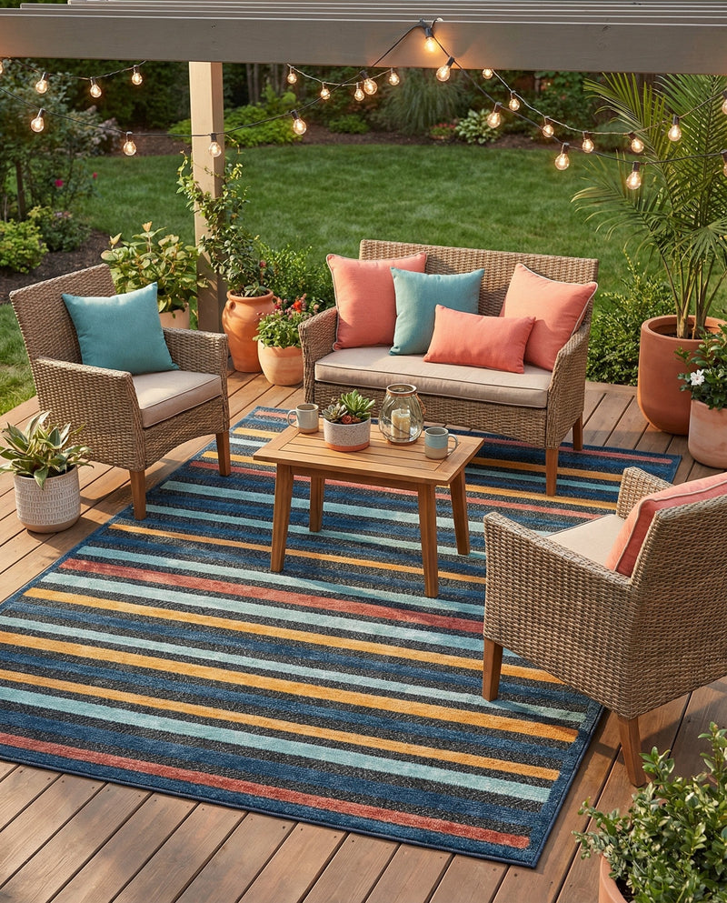Caribbean Terrace Collection Area Rug -  Martinique Rectangle Charcoal  lifestyle 15