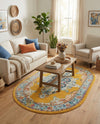 Beverly Grove Collection Area Rug -  Fairfax (Yellow) Oval Yellow  lifestyle 64