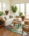 Seaside Blooms Collection Area Rug -  Fern Rectangle Multi  lifestyle 34