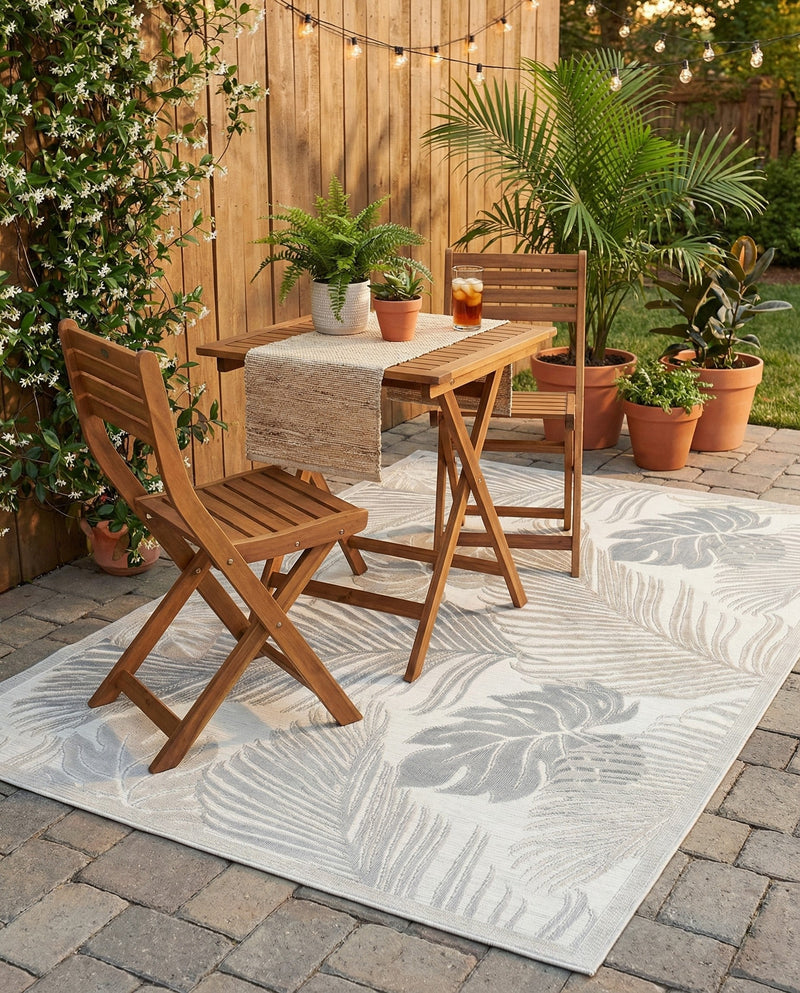 Seaside Blooms Collection Area Rug -  Tranquil Rectangle Gray  lifestyle 12