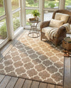 Lattice Gardens Collection Area Rug -  Bloomfield (Light Brown) Rectangle Light Brown  lifestyle 12