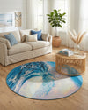 Urban Terrace Collection Area Rug - Veranda Round Blue  lifestyle 56