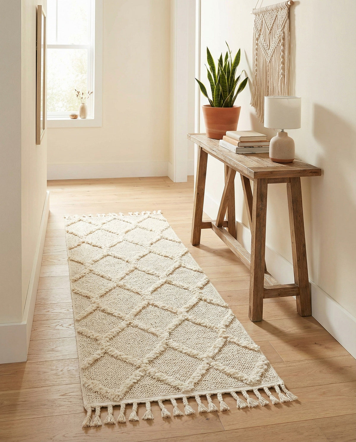 Sahara Chic Collection Area Rug -  Tuareg Runner Ivory  lifestyle 82