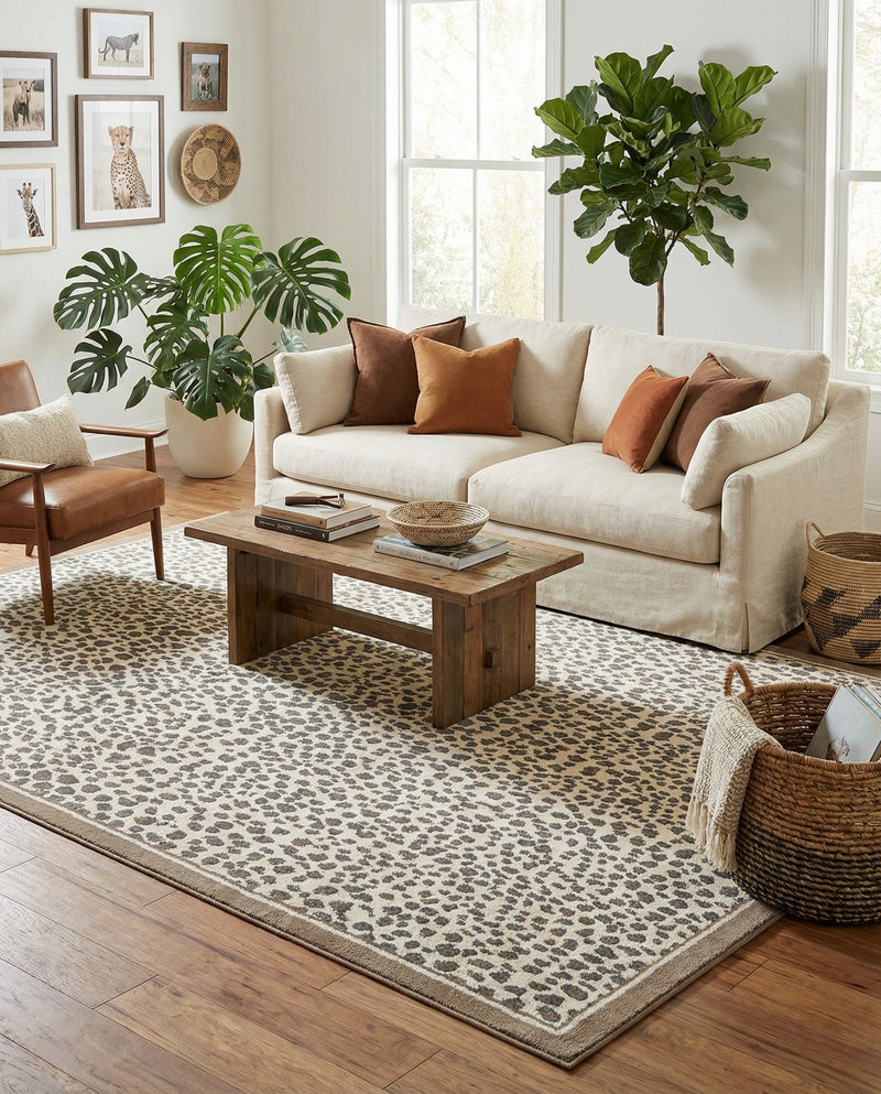 Savannah Sojourn Collection Area Rug - Serengeti Rectangle Brown  lifestyle 25