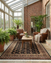 Samarkand Elegance Collection Area Rug -  Margilan (Black) Rectangle Black  lifestyle 18