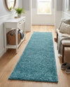 Cozy Comfort Shag Collection Area Rug - Haven (Turquoise) Runner Turquoise  lifestyle 29