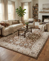 Savannah Elegance Collection Area Rug - Augusta (Brown) Rectangle Brown  lifestyle 3