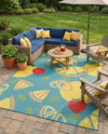 Coastal Terrace Collection Area Rug -  Cove Rectangle Blue  lifestyle 18
