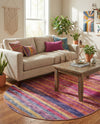 Sahara Essence Collection Area Rug - Oasis (Multi) Oval Multi  lifestyle 47