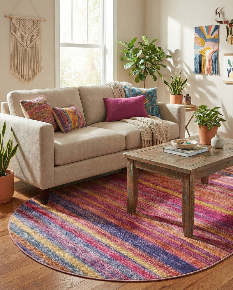 Sahara Essence Collection Area Rug - Oasis (Multi) Oval Multi  lifestyle 47