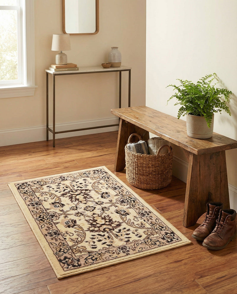 Isfahan Elegance Collection Area Rug - Naghsh-e Jahan (Ivory) Rectangle Ivory  lifestyle 17