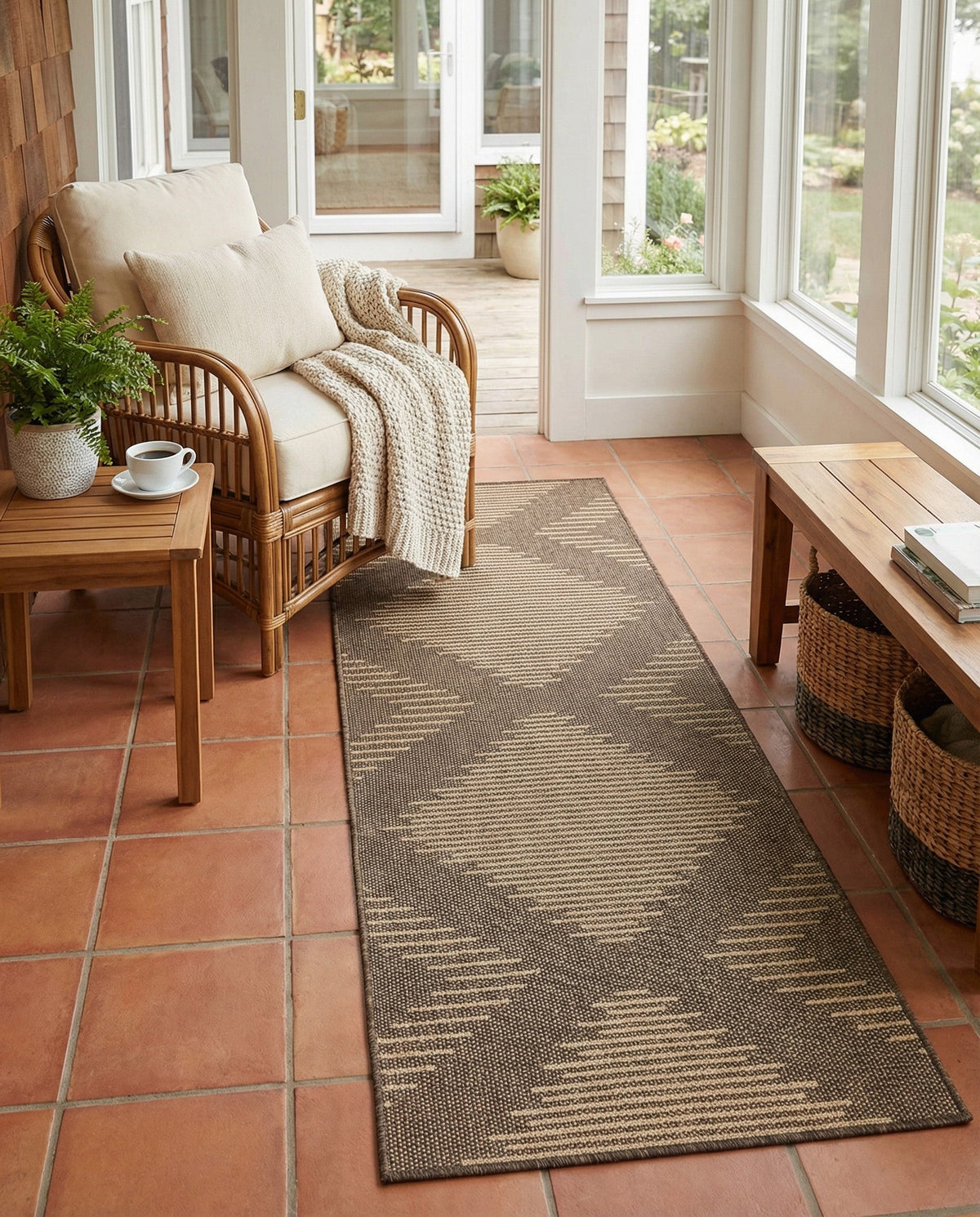 Sahara Sands Collection Area Rug -  Merimde Runner Brown  lifestyle 81