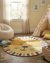 Wonder Tykes Collection Area Rug -  Riddle Round Light Brown  lifestyle 18