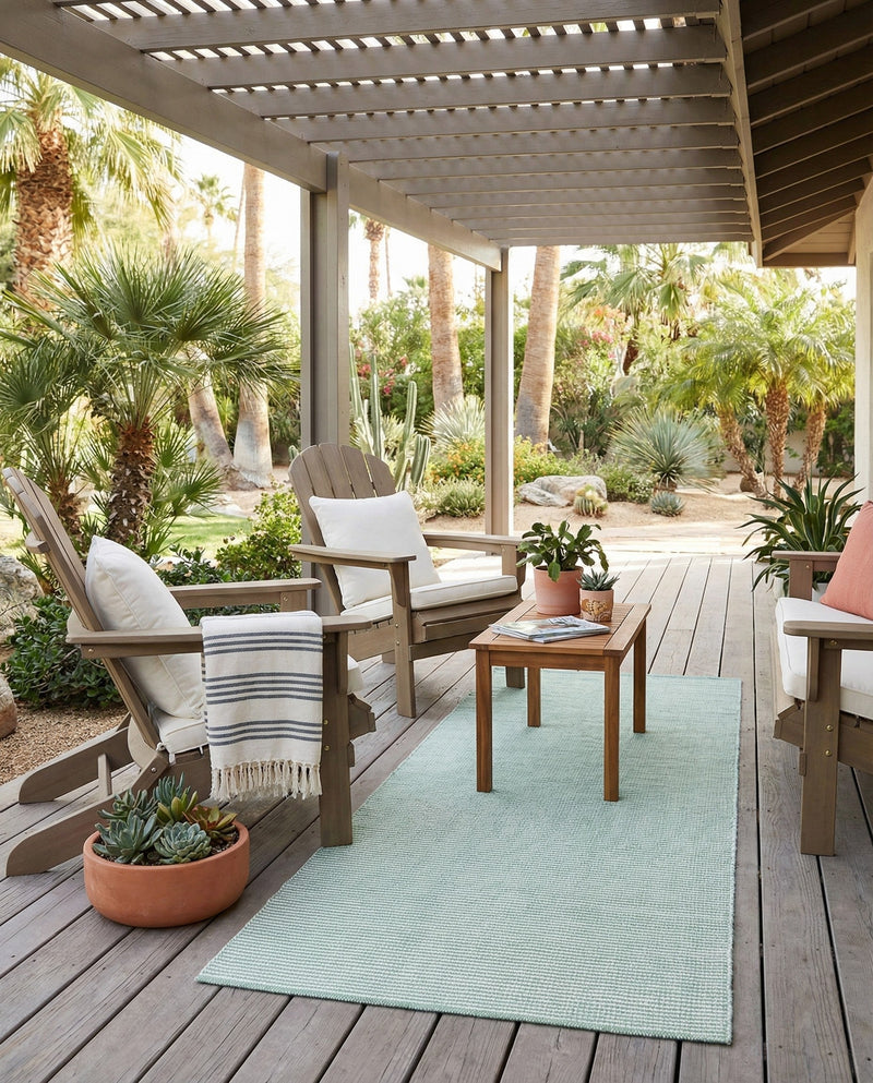 Jill Zarin Sedona Oasis Outdoor Collection Area Rug - Coconino (Palm Green) Runner Palm Green  lifestyle 42