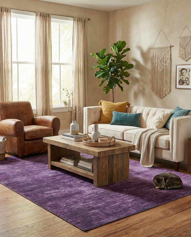 Sahara Essence Collection Area Rug - Oasis (Purple) Rectangle Purple  lifestyle 20
