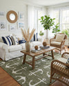 Seaside Haven Rugs Collection Area Rug - Sapphire (Green) Square Green  lifestyle 63