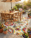 Outdoor Marrakesh Collection Area Rug - Fes Rectangle Multi Beige  lifestyle 52
