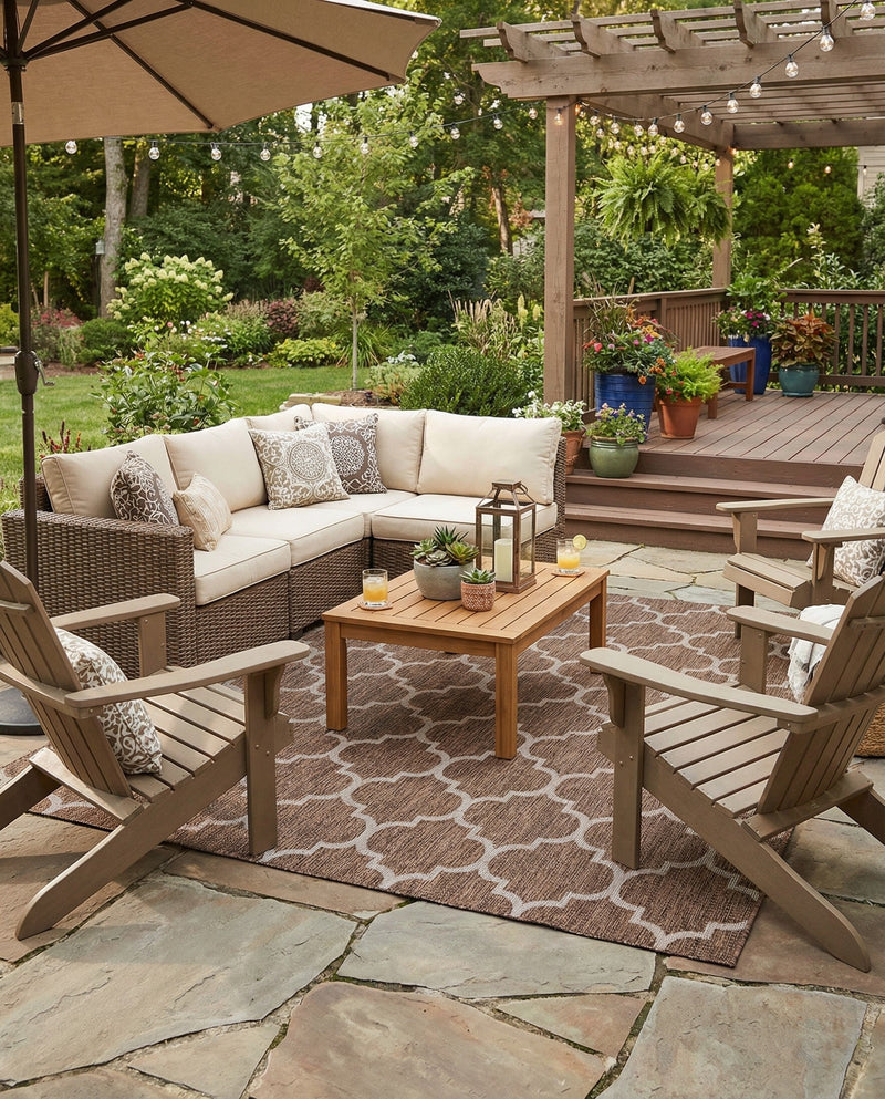 Savannah Pergola Collection Area Rug - Arbor (Brown) Rectangle Brown  lifestyle 4