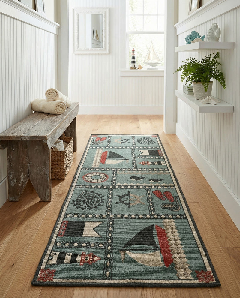 Seaside Haven Rugs Collection Area Rug -  Anchorage Runner Blue  lifestyle 66