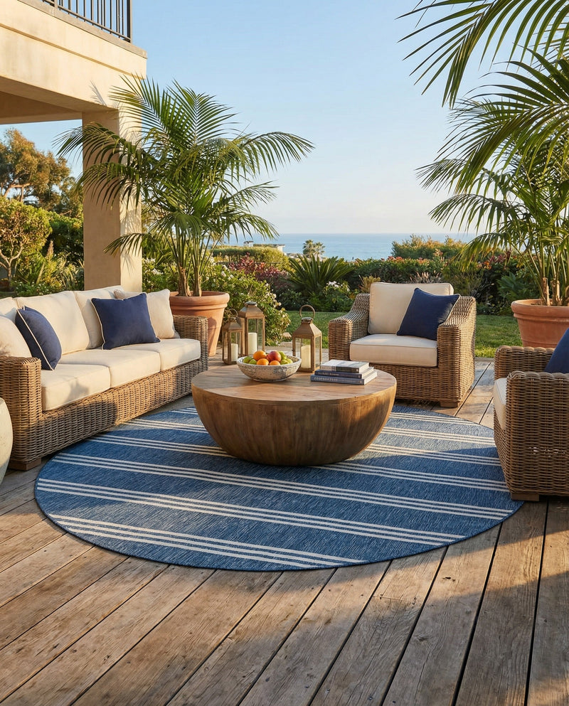 Urban Oasis Rugs Collection Area Rug -  District (Blue) Round Blue  lifestyle 24