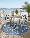 Seaside Haven Rugs Collection Area Rug - Sapphire (Blue) Octagon Blue  lifestyle 31