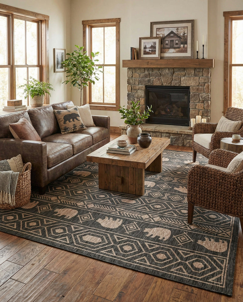 Mesa Oasis Rugs Collection Area Rug - Sundown Rectangle Black  lifestyle 42