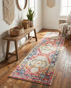 Parisian Elegance Collection Area Rug - Versailles (Pink Gray) Runner Pink Gray  lifestyle 72