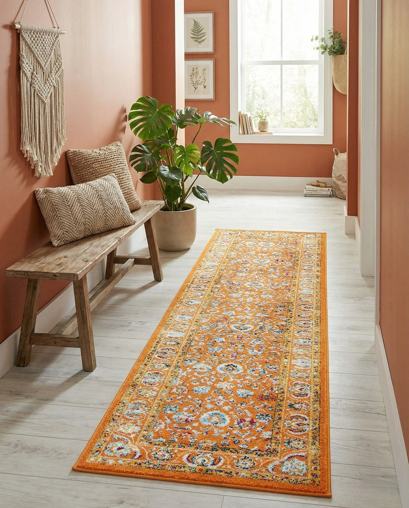 Adriana Terrace Collection Area Rug -  Positano (Orange) Runner Orange  lifestyle 62