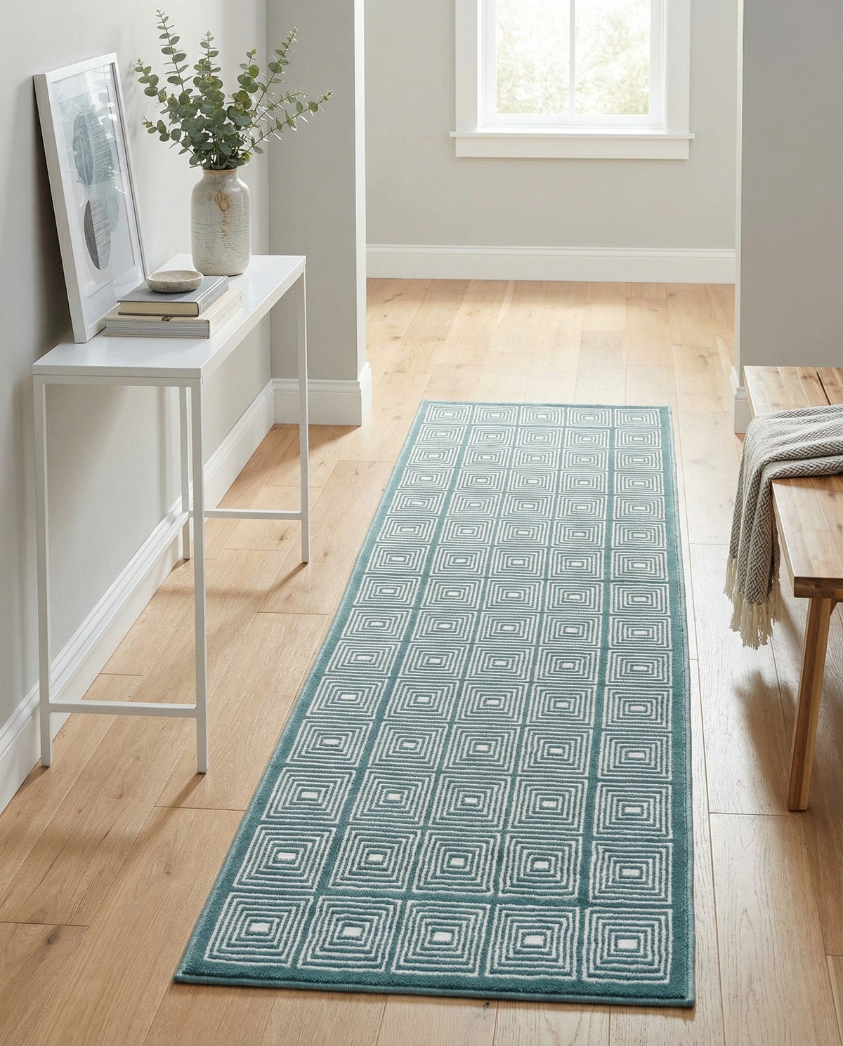 Aravalli Collection Area Rug -  Jaipur Runner Aegean Blue  lifestyle 166