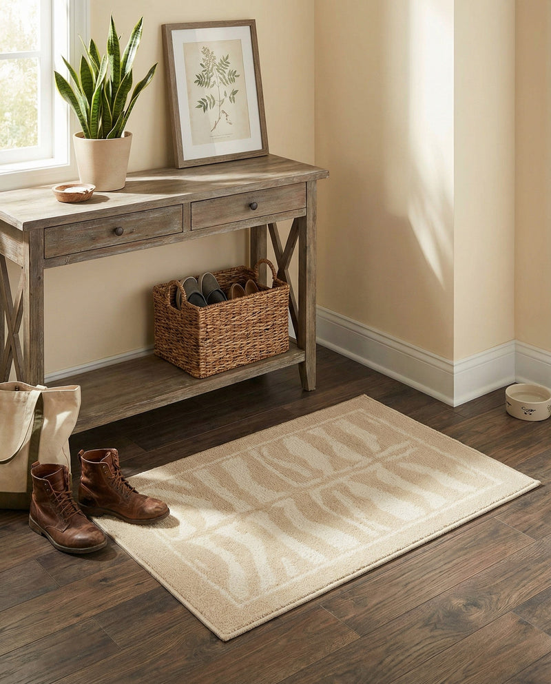 Savannah Sojourn Collection Area Rug -  Kalahari Rectangle Beige and Ivory  lifestyle 17
