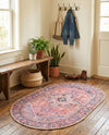 Heritage Elegance Collection Area Rug -  Alhambra Oval Red  lifestyle 64
