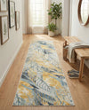 Seaside Blooms Collection Area Rug -  Blossom Runner Gray Ivory Yellow  lifestyle 70