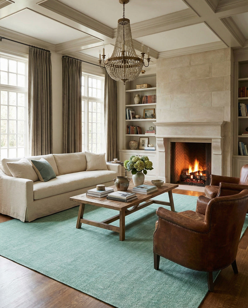 Berkshire Estate Collection Area Rug - Windsor (Green) Square Green  lifestyle 44