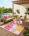 Bahama Breeze Outdoor Collection Area Rug -  CatCay Rectangle Pink  lifestyle 54