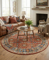 Patio Heritage Collection Area Rug -  Eden Round Antique Red  lifestyle 75