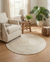 Woven Seaside Jute Collection Area Rug - Savannah (White) Round White  lifestyle 48