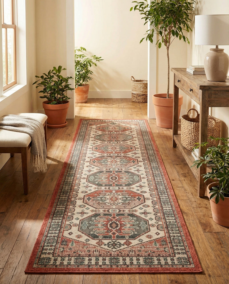 Patio Heritage Collection Area Rug - Veranda Runner Multi  lifestyle 63