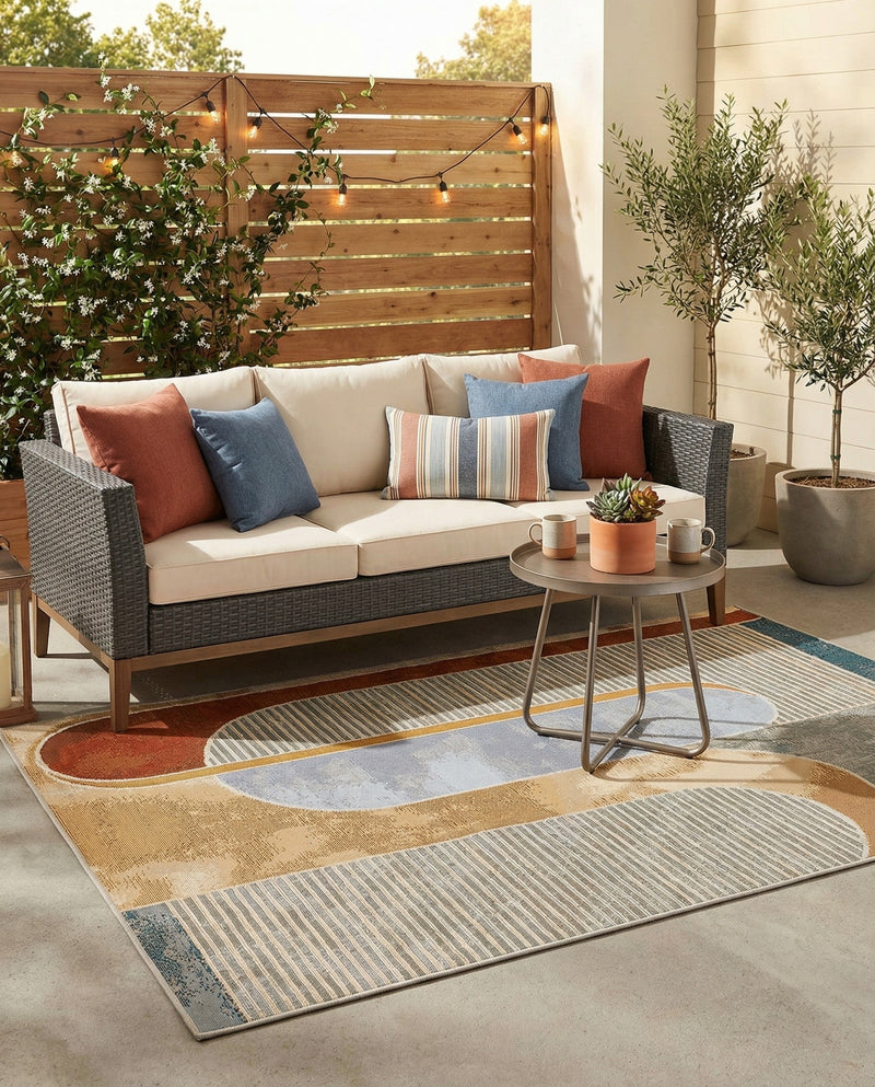 Urban Terrace Collection Area Rug -  Deck Rectangle Multi  lifestyle 11