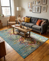 Venetian Tapestry Collection Area Rug -  SanMarco Rectangle Turquoise  lifestyle 24