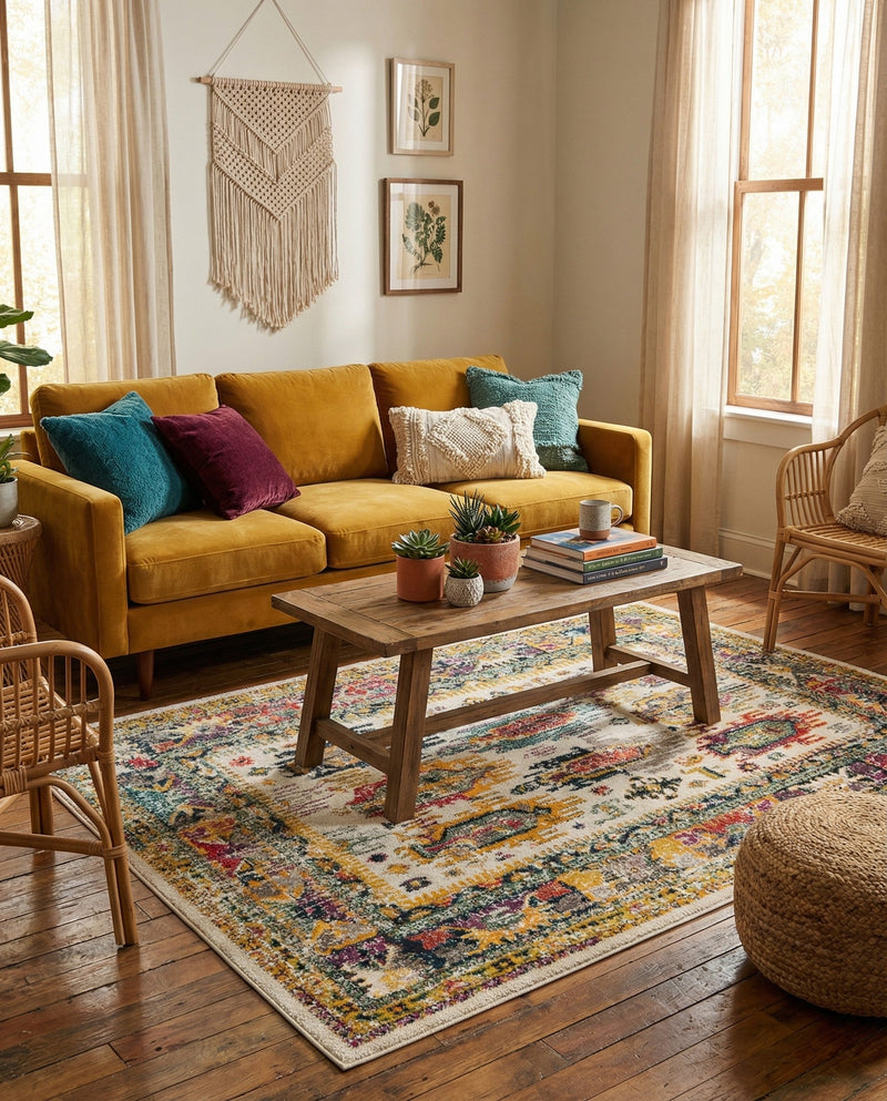 Brighton Terrace Collection Area Rug -  Portslade Rectangle Ivory  lifestyle 18